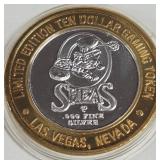 OSHEAS CASINO - $10 .999 SILVER TOKEN (551 B42)