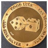 .999 FINE SILVER 1oz LAS VEGAS COIN (819 B)