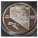 TWO OZ .999 FINE SILVER COIN (964 E)
