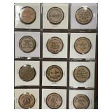 VINTAGE WOODEN NICKEL COLLECTION (471 A)