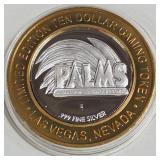 PALMS CASINO - $10 .999 SILVER TOKEN (551 A79)
