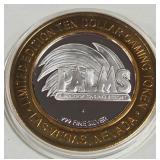 PALMS CASINO - $10 .999 SILVER TOKEN (551 A95)
