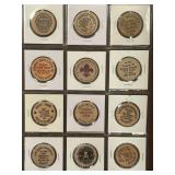 VINTAGE WOODEN NICKEL COLLECTION (471 G)