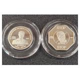BIDEN COINS .999 FINE SILVER 8GRAMS TOTAL (859 B)