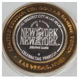 NEW YORK CASINO - $10 .999 SILVER TOKEN (551 C35)