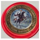4 QUEENS CASINO - $10 .999 SILVER TOKEN (551 C62)