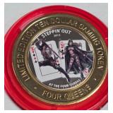 4 QUEENS CASINO - $10 .999 SILVER TOKEN (551 C42)