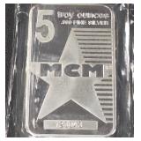 5 TROY OUNCES .999 FINE SILVER (956 H)