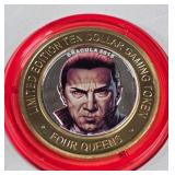 4 QUEENS CASINO - $10 .999 SILVER TOKEN (551 C77)