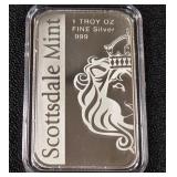 1 TROY OZ .999 FINE SILVER BAR (957 F)