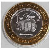 LAS VEGAS CLUB - $10 .999 SILVER TOKEN (551 A28)