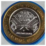 LAS VEGAS CLUB - $10 .999 SILVER TOKEN (551 A27)