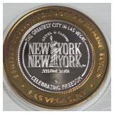 NEW YORK CASINO - $10 .999 SILVER TOKEN (551 C31)