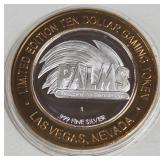 PALMS CASINO - $10 .999 SILVER TOKEN (551 A98)