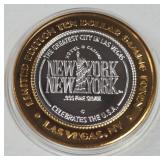NEW YORK CASINO - $10 .999 SILVER TOKEN (551 C36)