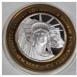 NEW YORK CASINO - $10 .999 SILVER TOKEN (551 C37)