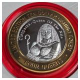 4 QUEENS CASINO - $10 .999 SILVER TOKEN (551 C73)