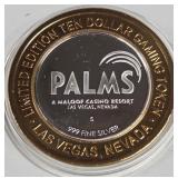 PALMS CASINO - $10 .999 SILVER TOKEN (551 A86)