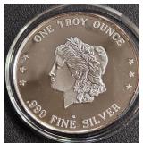 ONE TROY OUNCE .999 FINE SILVER (673 K)