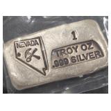 ONE TROY OZ .999 SILVER (799 A)