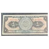 MEXICAN 1 PESO NOTE SERIE CC (598)