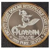 ALADDIN CASINO .999 PURE SILVER 20.2GRAMS (418 AG)