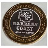 BARBARY COAST - $10 .999 SILVER TOKEN (551 A75)