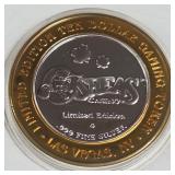 OSHEAS CASINO - $10 .999 SILVER TOKEN (551 B53)