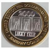 BARBARY COAST - $10 .999 SILVER TOKEN (551 A57)