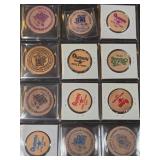 CASINO COMMEMORATIVE WOODEN TOKENS (469 B)