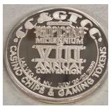 CASINO .999 FINE SILVER ONE TROY OUNCE (440 C)