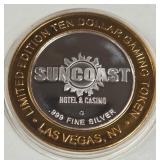 SUNCOAST CASINO - $10 .999 SILVER TOKEN (551 B99)