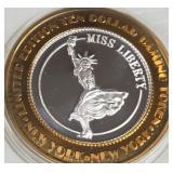 NEW YORK CASINO - $10 .999 SILVER TOKEN (551 C40)