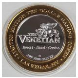 THE VENETIAN - $10 .999 SILVER TOKEN (551 B54)