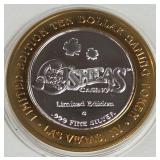 OSHEAS CASINO - $10 .999 SILVER TOKEN (551 B35)