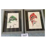 487 - TWO PIECES ASIAN ART FRAMED (G149)