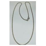 STERLING SILVER ROPE CHAIN 18 INCH 5.30GRS