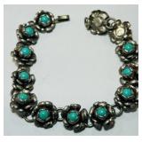 STERLING SILVER TURQOUISE BRACELET 12.30GRS