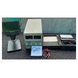 487 - LED MICROSCOPE, LAB POWER SUPPLY, METER