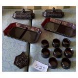 487 - LOT OF AVON RUBY RED GLASSWARE (G159)