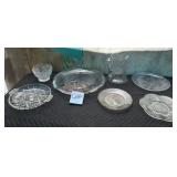 487 -VINTAGE PLATES, PLATTERS, PITCHER, CANDY DISH