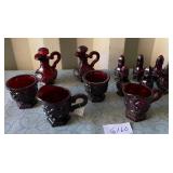 487 - LOT OF AVON RUBY RED COLLECTIBLE GLASSWARE