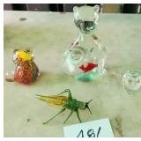 487 - FOUR PIECES COLLECTIBLE ART GLASS FIGURINES
