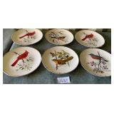 487 - SIX VINTAGE AVON COLLECTIBLE BIRD PLATES