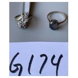 487 - TWO SILVER RINGS (G174)