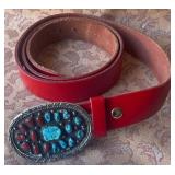 487 - FALARI LEATHER BELT WITH BUCKLE (A124)