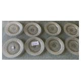 487 - EIGHT PUIECES VINTAGE GLASS PLATES (G166)
