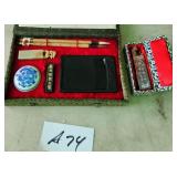 487 - VINTAGE CALIGRAPHY & WAX STAMP SETS (A74)