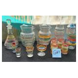 487 - LOT OF ANCHOR HOCKING BANDED RINGS GLASSWARE