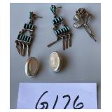 487 - FIVE PIECES STERLING SILVER JEWELRY (G176)